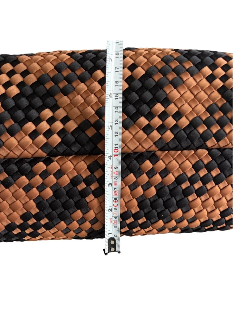 Antonio Melani Large Woven Neoprene Tote Bag w/Matching Wristlet Black & Camel